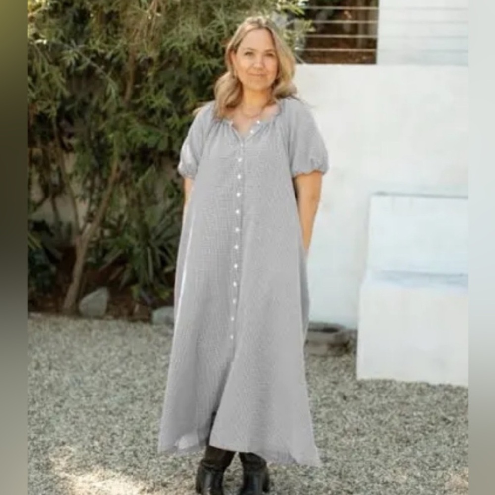 CJLA "Woodley" Gingham Maxi Dress
